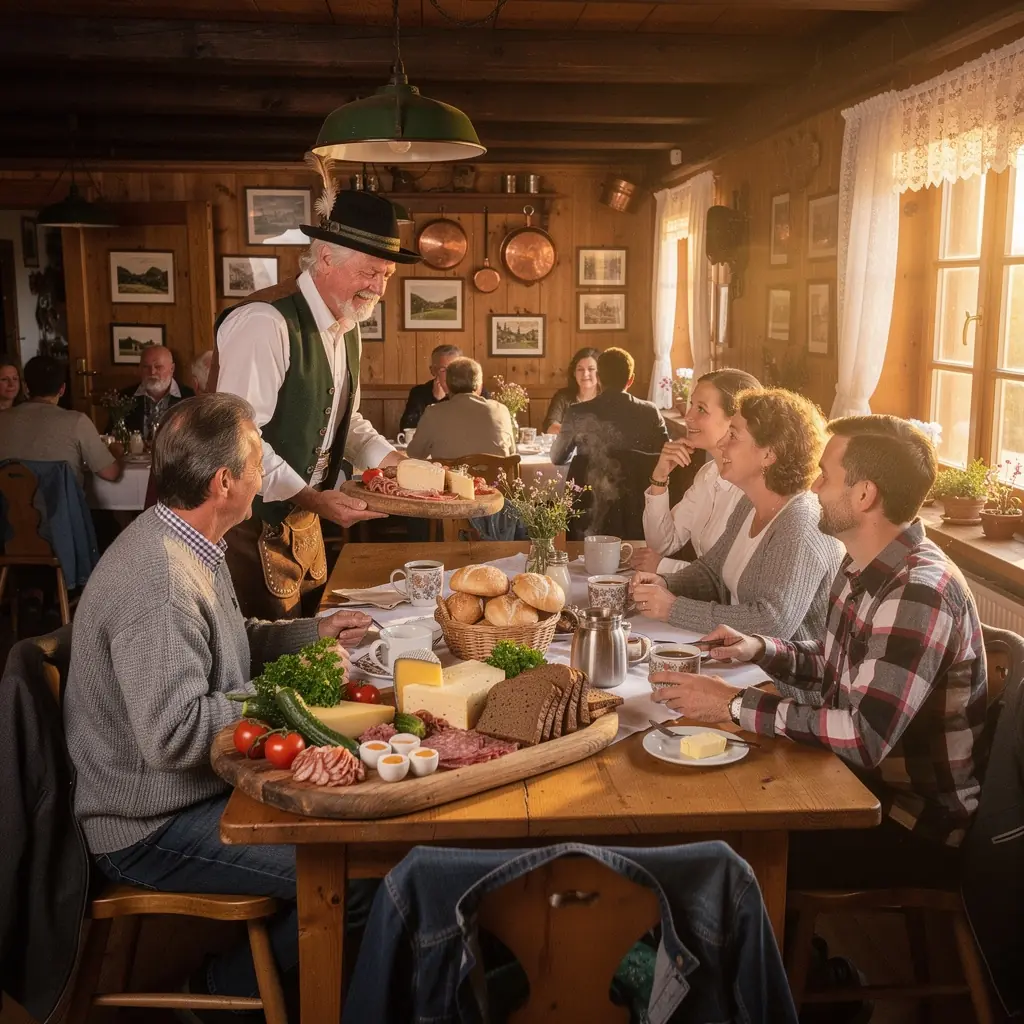 Ein Teller mit verschiedenen Eierspeisen, darunter Rührei und Spiegelei, dekoriert mit frischen Kräutern.